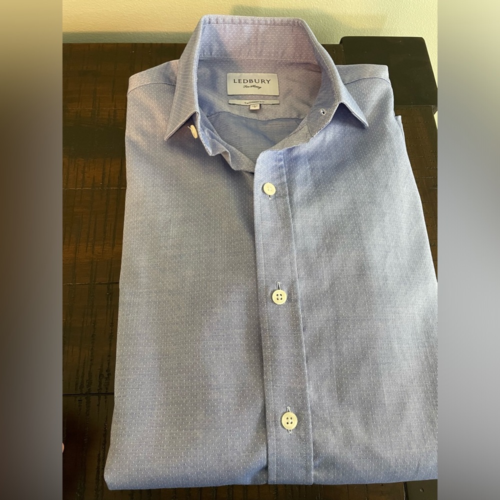 Blue Men’s 15.5 Ledbury Dress Shirt Subtle Pattern